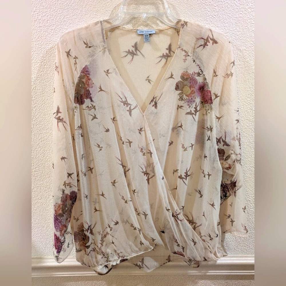 Linea Domani Sheer Printed Top